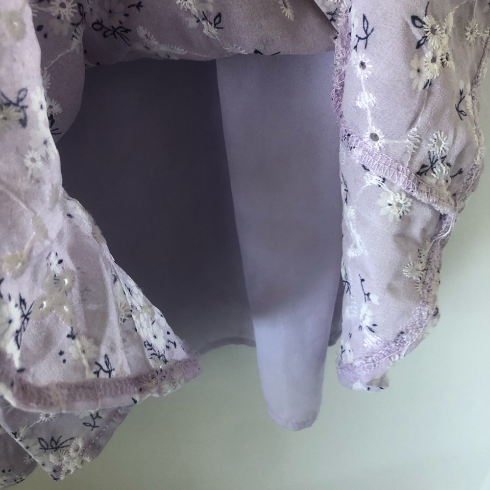 Storia Lavender Floral Mini Dress | Size L - Picture 5 of 8